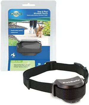 Sale PetSafe Stay & Play Wireless Pet Fence with Replaceable Battery Collar, Covers up to 3/4 Acre, For Dogs & Cats over 5 lb, Waterproof Collar, Tone & Static, From Parent Company of INVISIBLE FENCE Brand