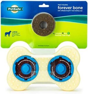 Extraordinary PetSafe Forever Bone Dog Chew Toy, Treat Holding Nylon and Rubber Textured Dog Toy for Aggressive Chewers, LARGE